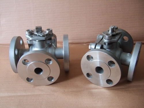 DIN 3 Way Flanged Floating Ball Valve