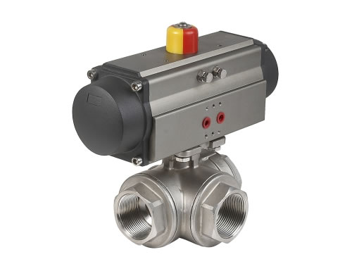 3-Way Ball Valve with Pneumatic Actuator